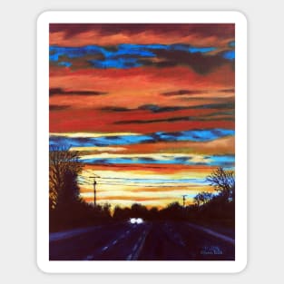 'SUNSET OVER REA ROAD' Sticker